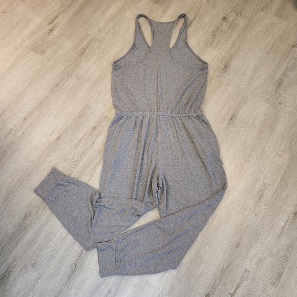 Aerie Jumpsuit Gray Drawstring Pockets Jogger Soft Loungewear Women's Size Large - Picture 2 of 12